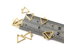 8 x Raw Brass Triangle Drop Pendants, 13x12mm (C0276)