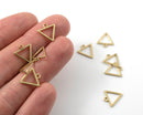 8 x Raw Brass Triangle Drop Pendants, 13x12mm (C0276)