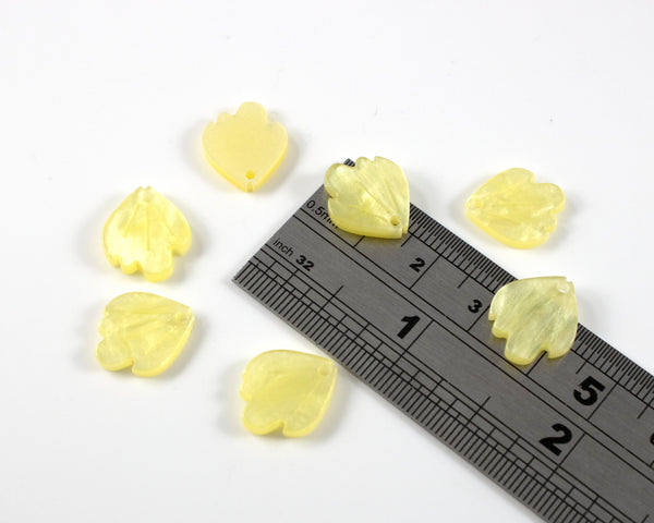 8 x Yellow Flower Petal Charms, 15x13mm (C0585)