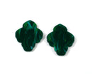 2 x Emerald Green Moroccan Shape Pendants, 39x31mm Cellulose Acetate Charms (C0592)