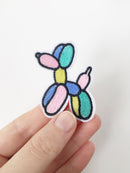 Balloon Dog Iron-on Patch, Embroidered Poodle Applique