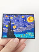 Starry Night Iron-on Patch, Impression Art Badge, Embroidered Van Gogh Inspired Applique