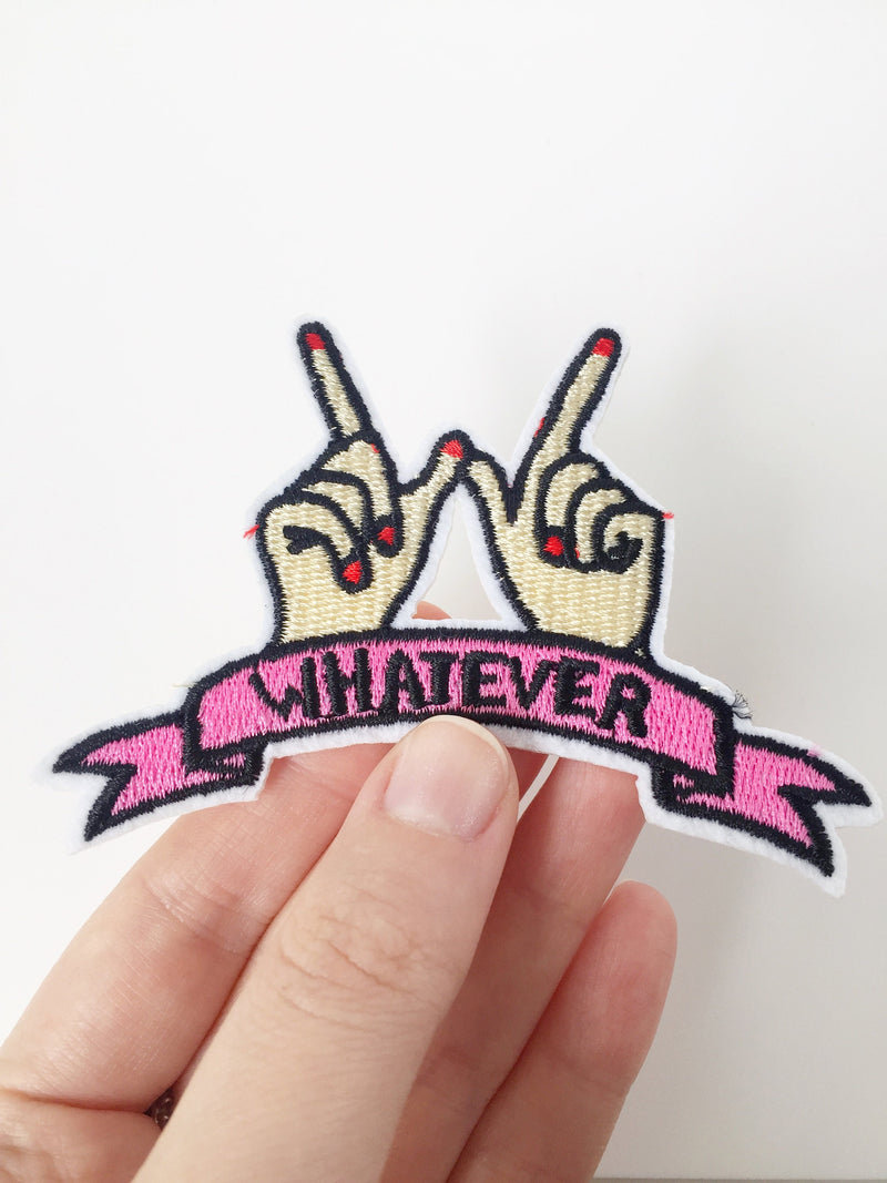 Whatever Hand Signs Whatever Iron-on Patch, Hands Gesture Motif, Sign Language Applique