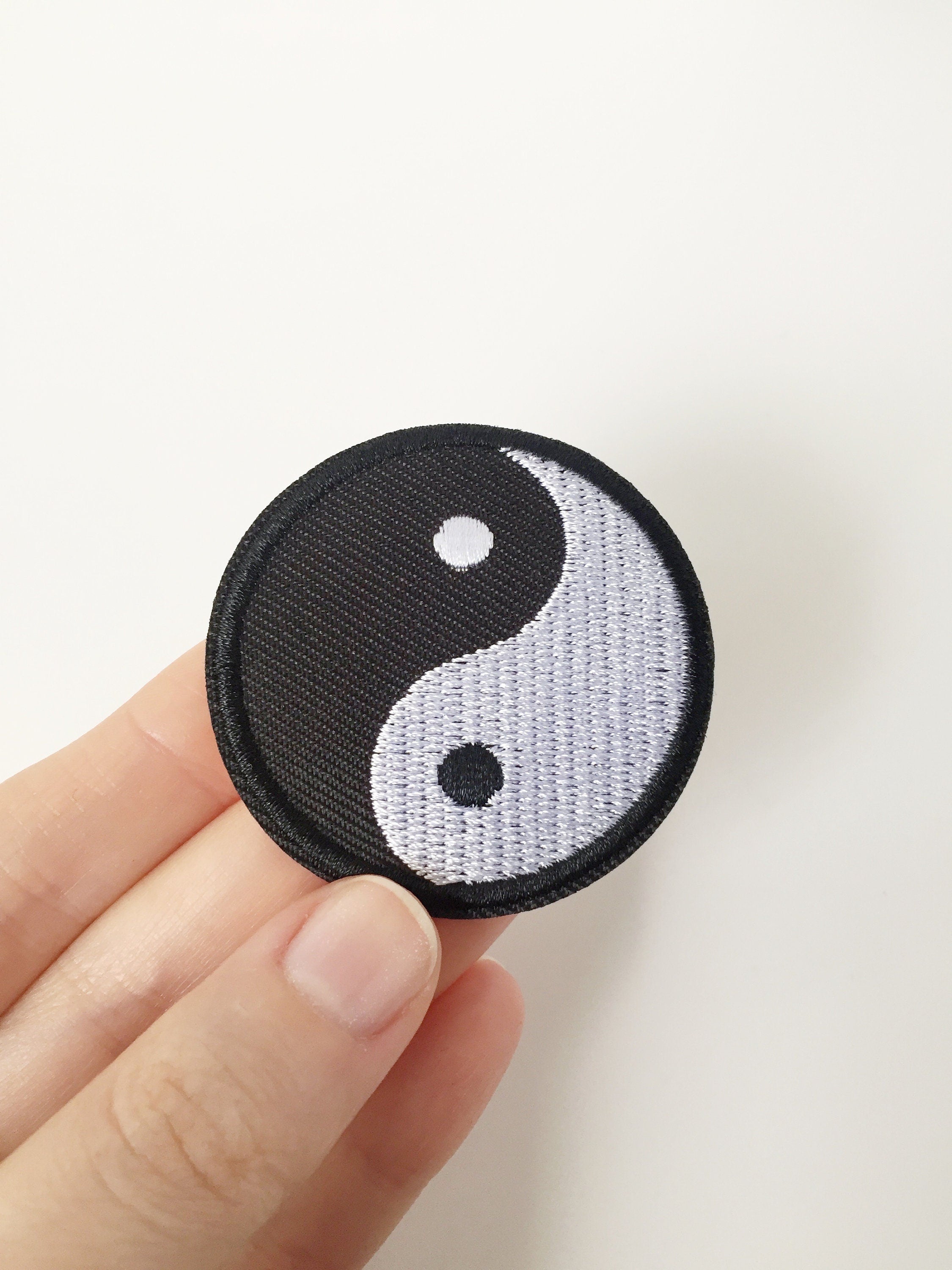 Yin and Yang Iron-on Patch, Life Balancing Sign Applique, Taichi Symbol Embroidery