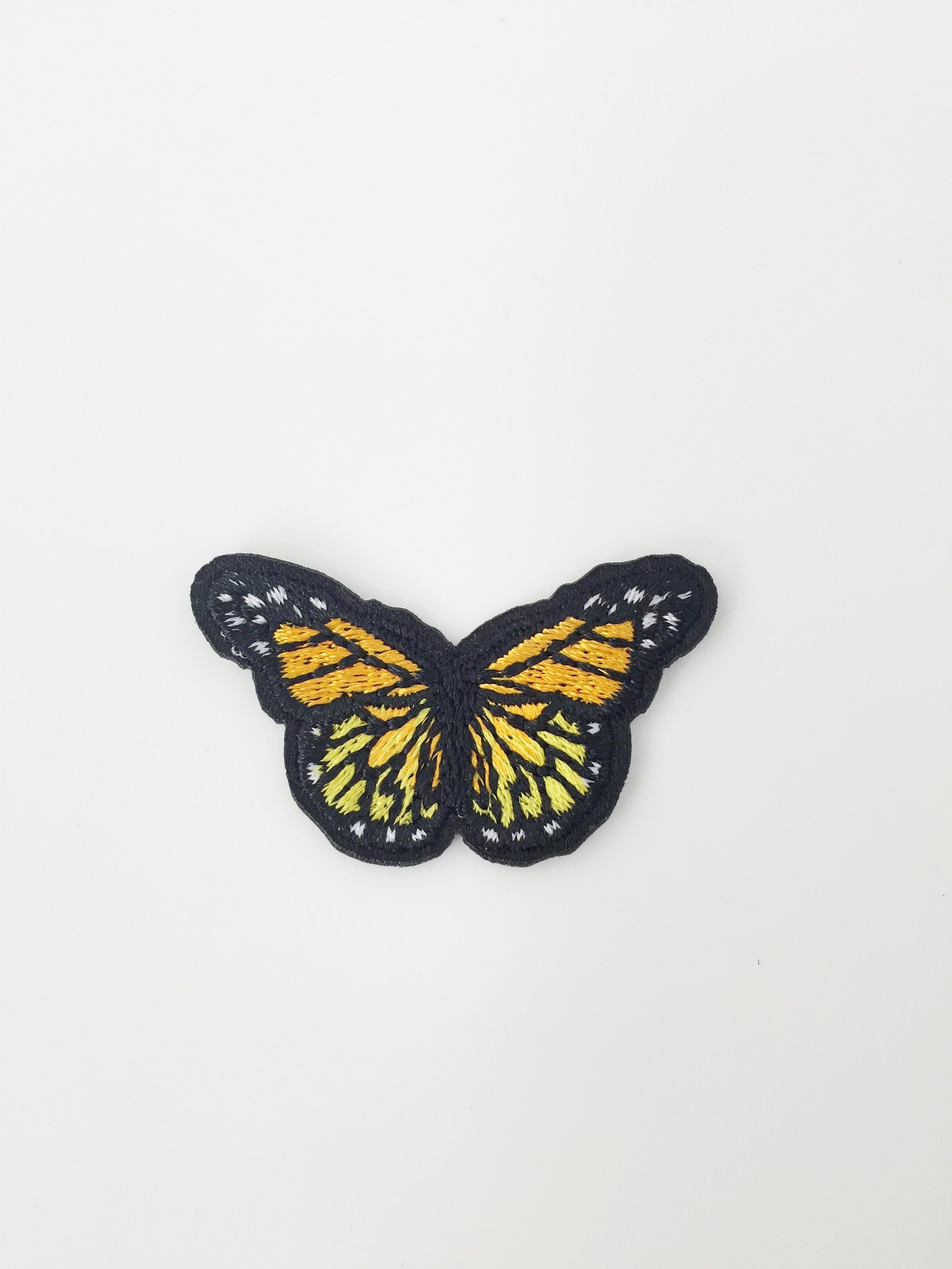 Small Yellow Butterfly Iron-on Patch, Embroidered Butterfly Badge