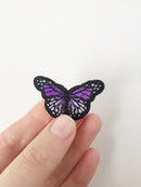 Small Purple Butterfly Iron-on Patch, Embroidered Butterfly Badge