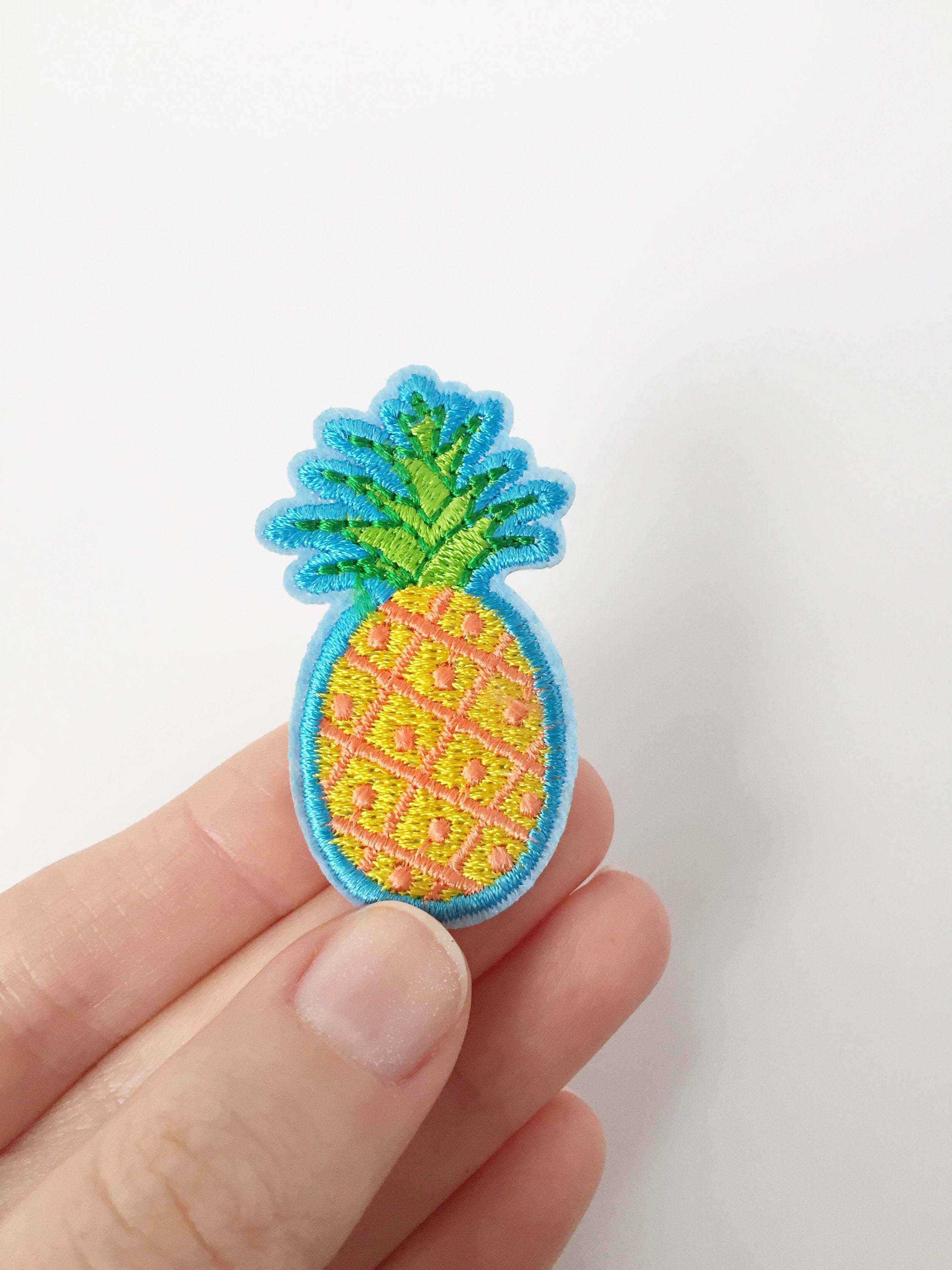 Pineapple Iron-on Patch, Tropical Fruit Embroidery (P005)