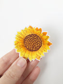 Sunflower Iron-on Patch, Embroidered Flower Applique