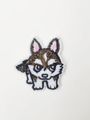 Husky Iron-on Patch, Embroidered Husky Pup Motif