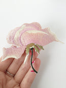 Blooming Rose Iron-on Patch, Embroidered Rose Motif