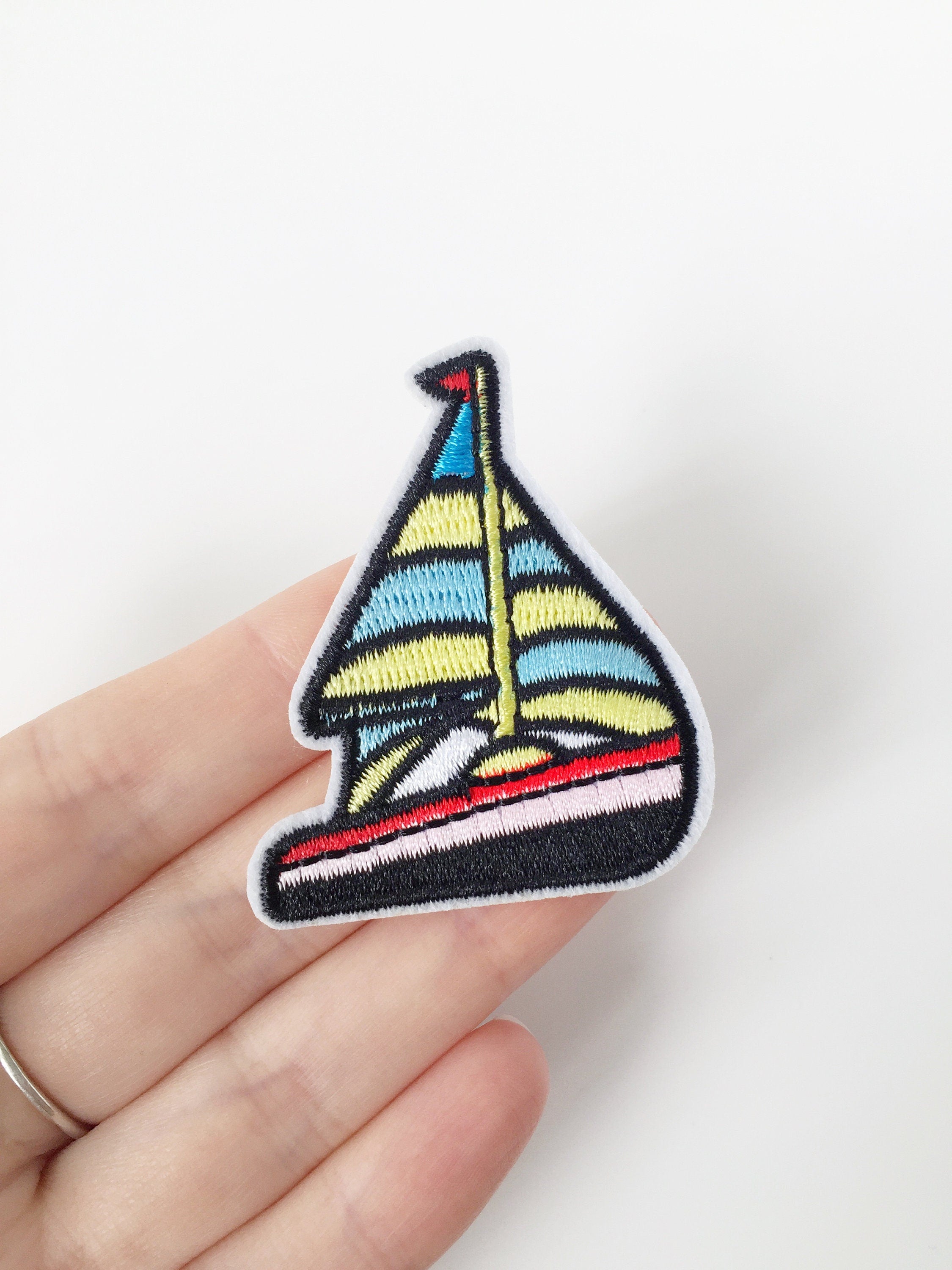 Sail Iron-on Patch, Embroidered Boat Badge