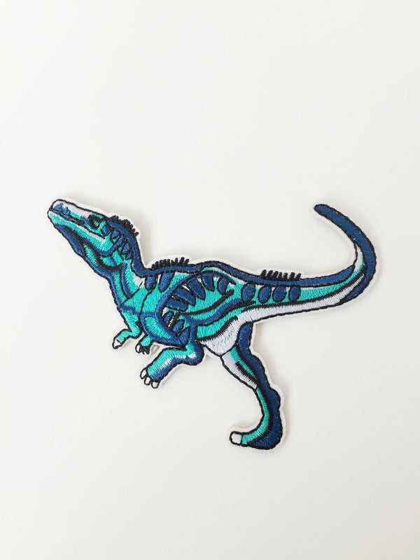 Velociraptor Iron-on Patch, Dinosaur Embroidery