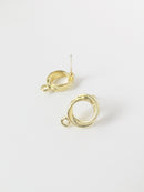 1 pair x Gold Plated Twisted Hoop Earring Studs with Loops (1902)