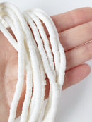 1 strand x 4mm Off-white Polymer Clay Disc Beads, Vinyl Heishi Beads (1778)