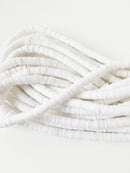 1 strand x 6mm White Polymer Clay Disc Beads, Vinyl Heishi Beads (1767)