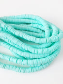 1 strand x 6mm Mint Polymer Clay Disc Beads, Vinyl Heishi Beads (1763)