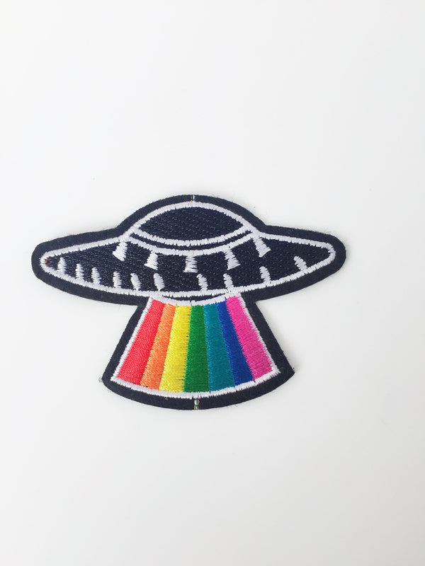 UFO Iron-on Patch, Spaceship Embroidery, Flying Saucer Applique