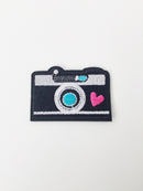 Photo Camera Iron-on Patch, Black Photo Camera Embroidery