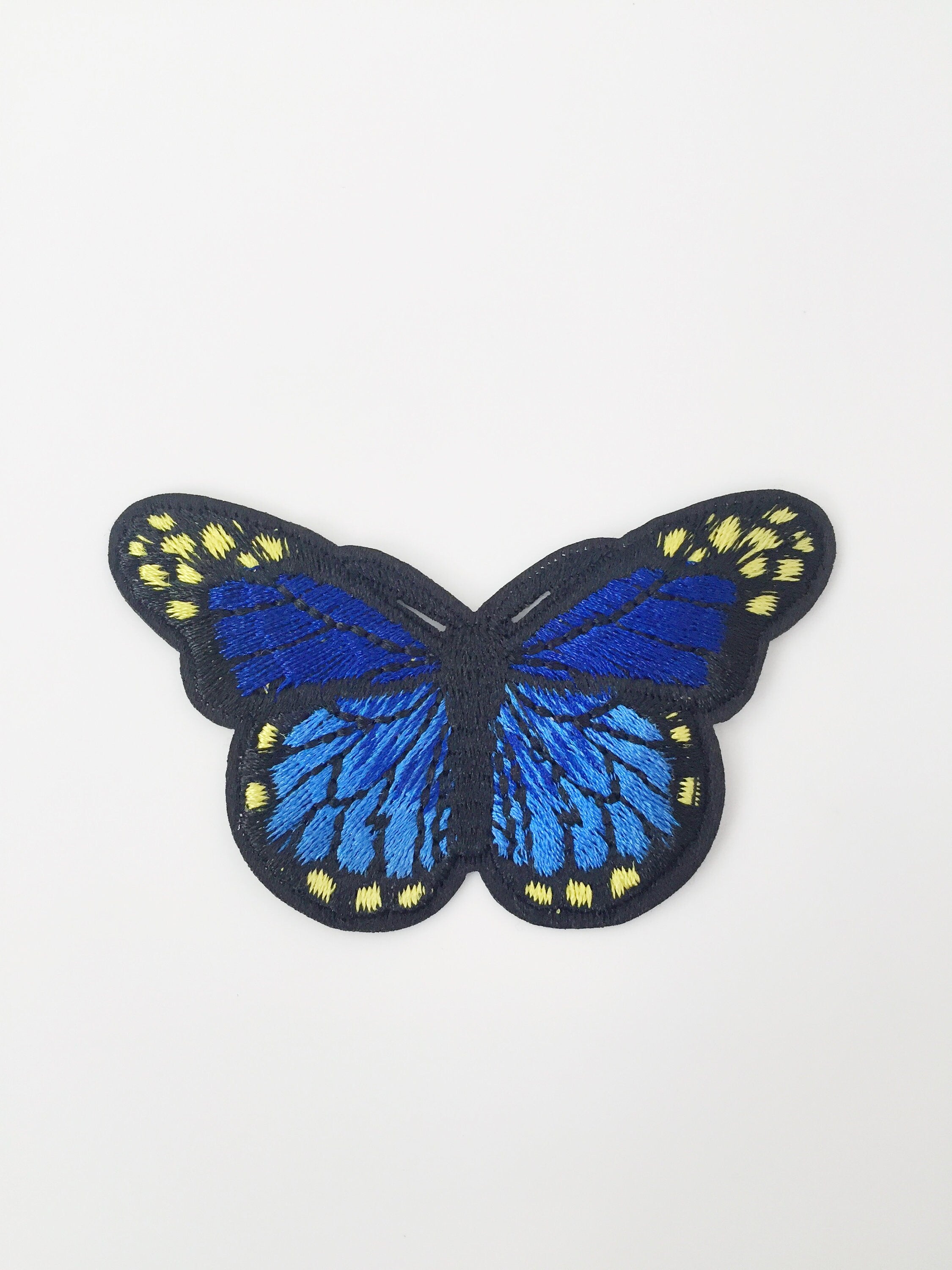 Blue Morpho Butterfly Iron-on Patch, Embroidered Butterfly Applique