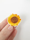 Sunflower Iron-on Patch, Embroidered Flower Applique