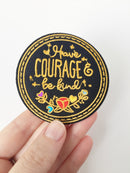 Be Kind Iron-on Patch, Embroidered Courage Badge