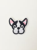 Tiny French Bulldog Iron-on Patch, Embroidered Frenchie Applique
