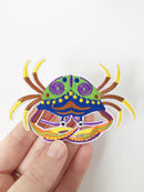 Crab Iron-on Patch, Sea Life Animal Motif