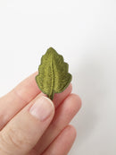 2 x Miniature Leaf Iron-on Patch, Embroidered Leaf Badge