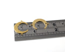 10 x Raw Brass Textured Crescent Moon Connectors, 22x17mm (C0445)