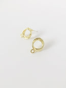 1 pair x Gold Plated Twisted Hoop Earring Studs with Loops (1902)