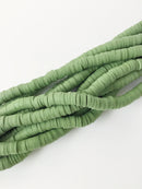 1 strand x 6mm Khaki Polymer Clay Disc Beads, Vinyl Heishi Beads (1765)