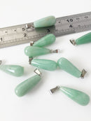 1 x Green Aventurine Long Teardrop Pendant, 35x11mm Healing Gemstone Pendant (1845)