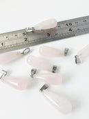 1 x Rose Quartz Long Teardrop Pendant, 35x11mm Healing Gemstone Pendant (1846)