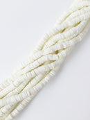 1 strand x 6mm Ivory Polymer Clay Disc Beads, Vinyl Heishi Beads (1851)