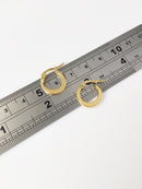 1 pair x Gold Plated Flattened Hoop Earrings, 14x16mm (1779G)