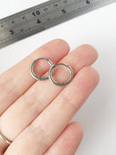 1 pair x Stainless Steel Sleeper Earring Hoops, 14mm (1786S)