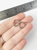 1 pair x Stainless Steel Tube Earring Hoop Blanks, 12x13mm (1789S)