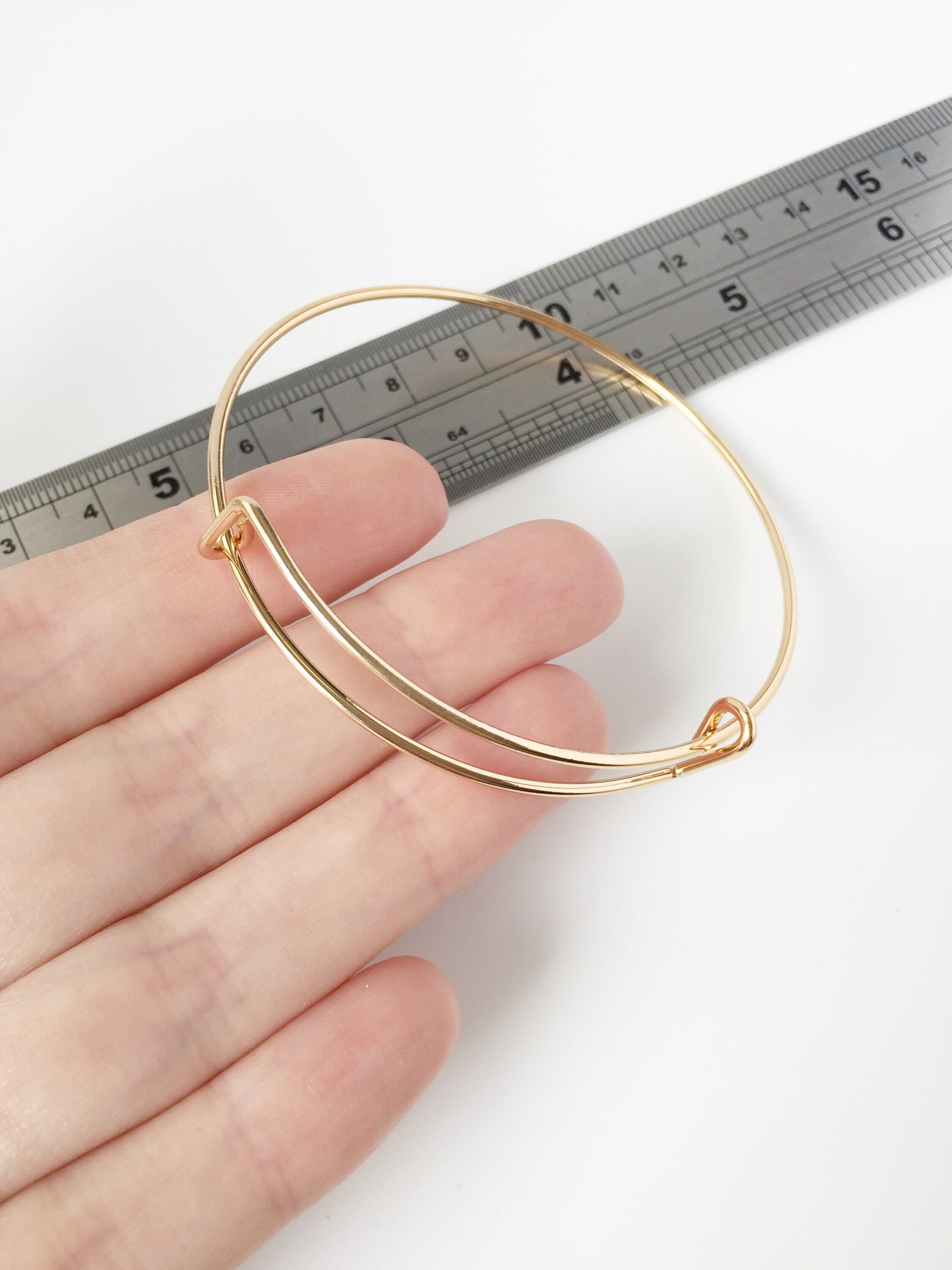 1 x Gold Plated Stainless Steel Bracelet Bangle Blank, 66mm (1792G)