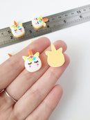 10 x Cute Unicorn Resin Cabochons, 22x16mm (1721)