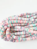 1 strand x 6mm Multicolour Polymer Clay Disc Beads, Vinyl Heishi Beads (1767)