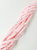 1 strand x 6mm Pastel Pink Polymer Clay Disc Beads, Vinyl Heishi Beads (1769)