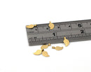 10 x Textured Raw Brass Leaf Charms, 9x4mm (C0087)