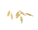 8 x Raw Brass Feather Charms, 26x5mm (C0414)