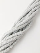 1 strand x 6mm Pastel Grey Polymer Clay Disc Beads, Vinyl Heishi Beads (1860)