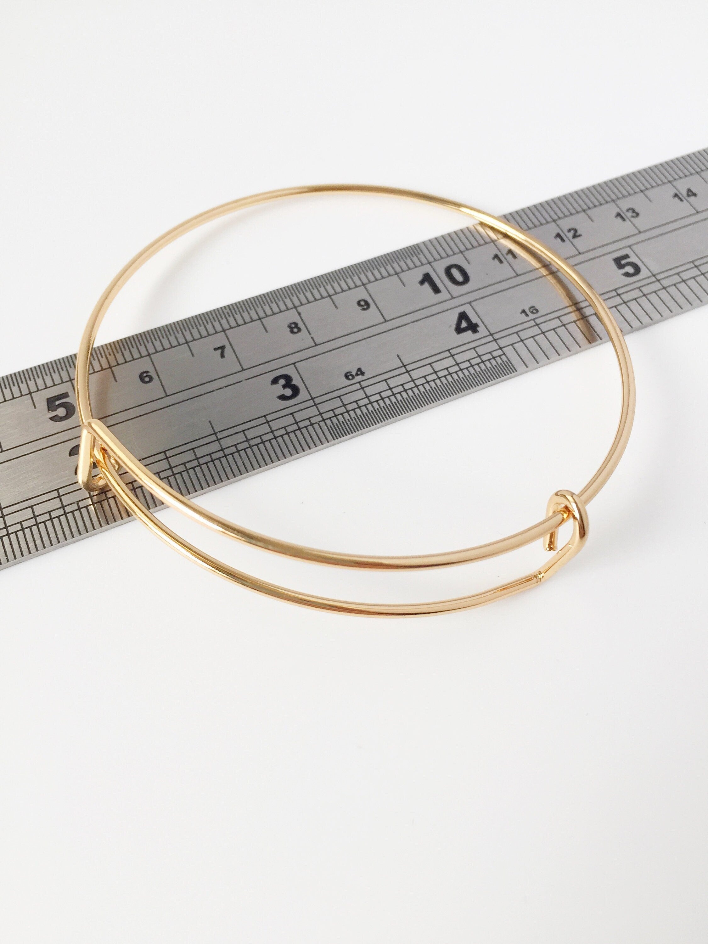 1 x Gold Plated Stainless Steel Bracelet Bangle Blank, 66mm (1792G)