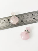 1 x Natural Rose Quartz Perfume Bottle Pendant, 17x21mm (1634)