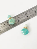 1 x Amazonite Perfume Bottle Pendant, 17x21mm Gemstone Essential Oil Bottle (1635)