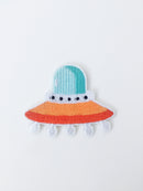 UFO Iron-on Patch, Spacecraft Embroidery, Flying Saucer Applique, (P034)