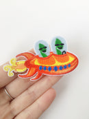 Aliens in a Spacecraft Iron-on Patch, UFO Embroidery (P033)