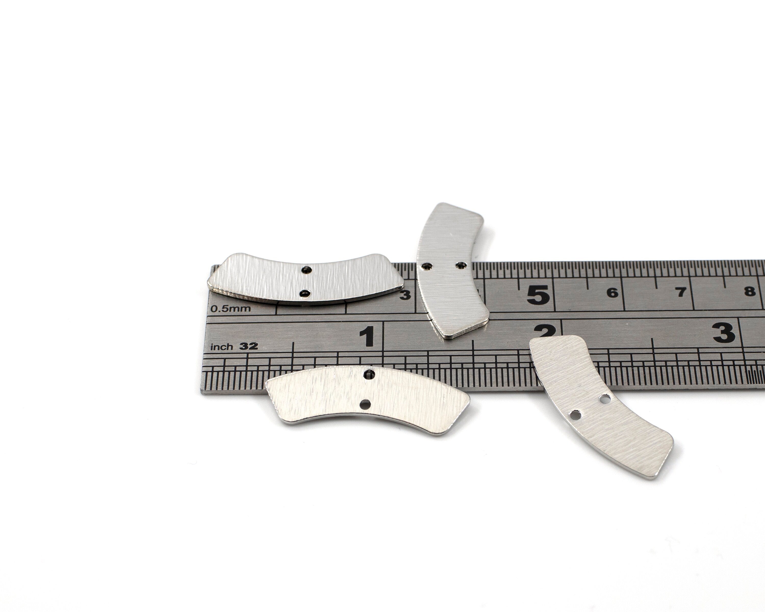 6 x Rhodium Plated Bridge Connectors, 28x8.5mm (2227)